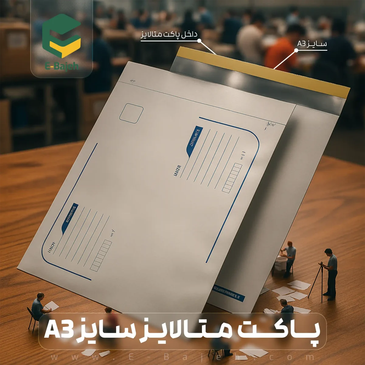 02-پاکت متالایز A3 پاکت حبابدار  A3(25عددی) - تصویر 2